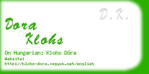 dora klohs business card